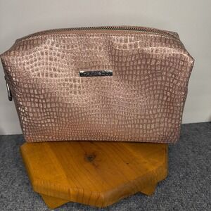 Thalia Sodi Pink‎ Metallic Croc Embossed Cosmetic Makeup Bag